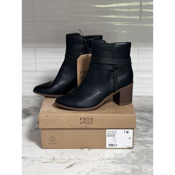 Frye Women’s Black Ankle Boots Size 7 M Indiana Black - Picture 3 of 11